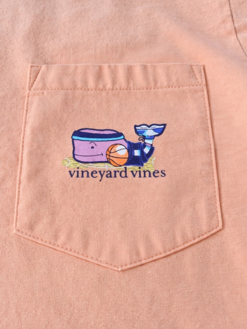 Vineyard Vines Peach Long Sleeve Whale Graphic Tee​ - Picture 3 of 4